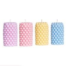 4 Piece Bubble Pillar Soy-Blend Candle Set